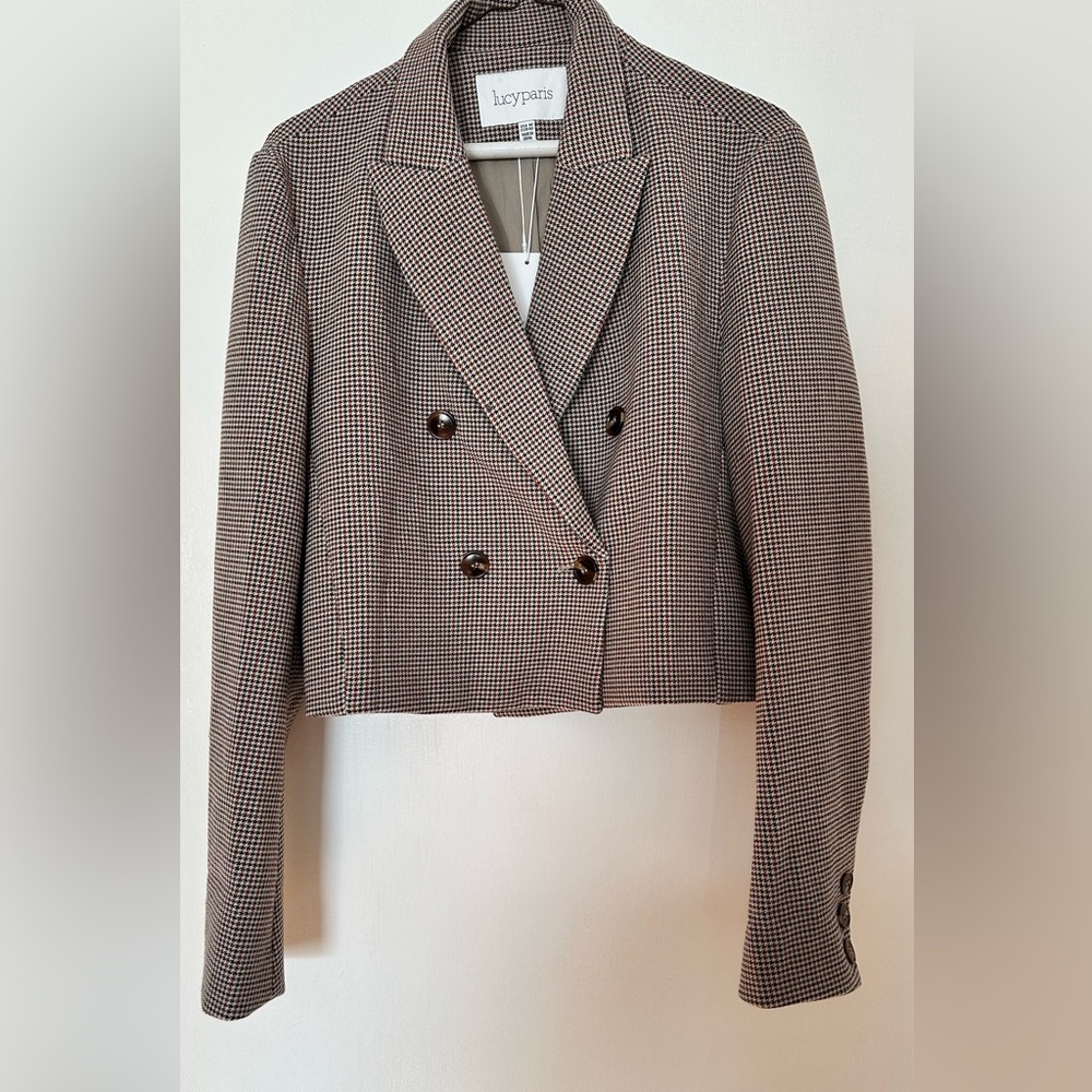 Lucy Paris Black and White Cropped Blazer